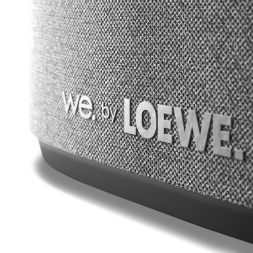 We. by Loewe We.Boost – Close-up of the front speakers with We. by Loewe lettering