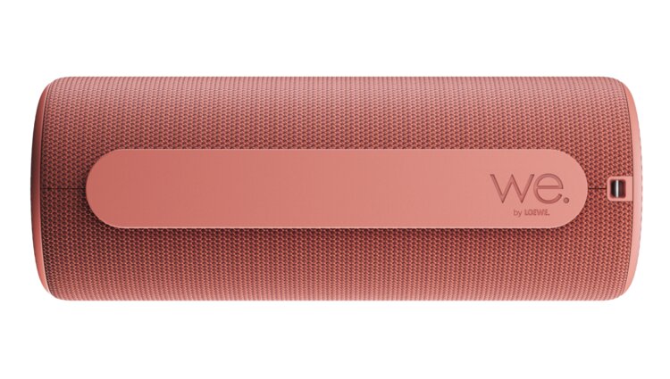 We. HEAR 1 coral red – Draufsicht des tragbaren 40-Watt Bluetooth-Lautsprechers