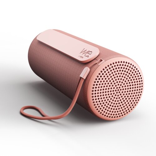 We. HEAR 1 coral red – tragbarer 40-Watt Bluetooth-Lautsprecher mit Tragekordel in Seitenansicht