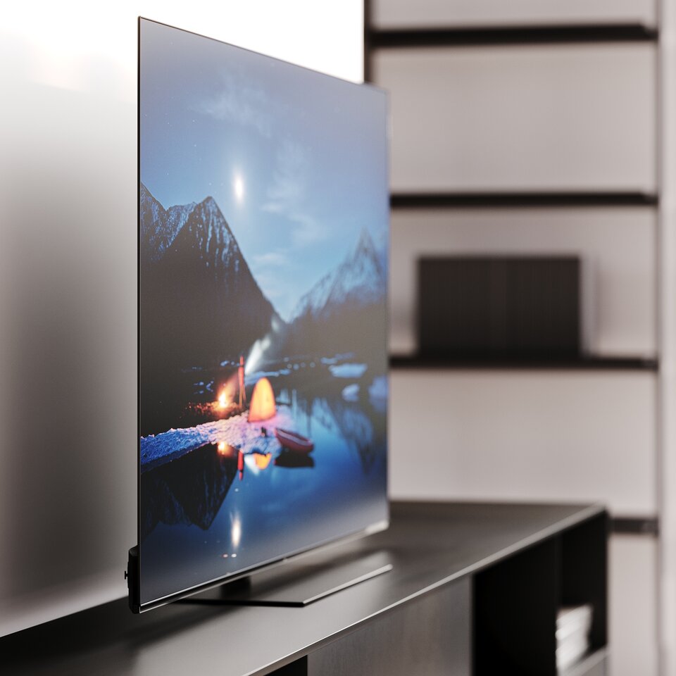 Pure monitor design. Extra slim and space-saving.
