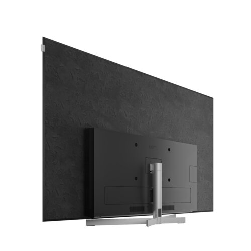 Loewe stellar 65 dr+ lava OLED TV Rückansicht – Premium Fernseher mit Beton-Lava Rückwand und hochwertiger Verarbeitung