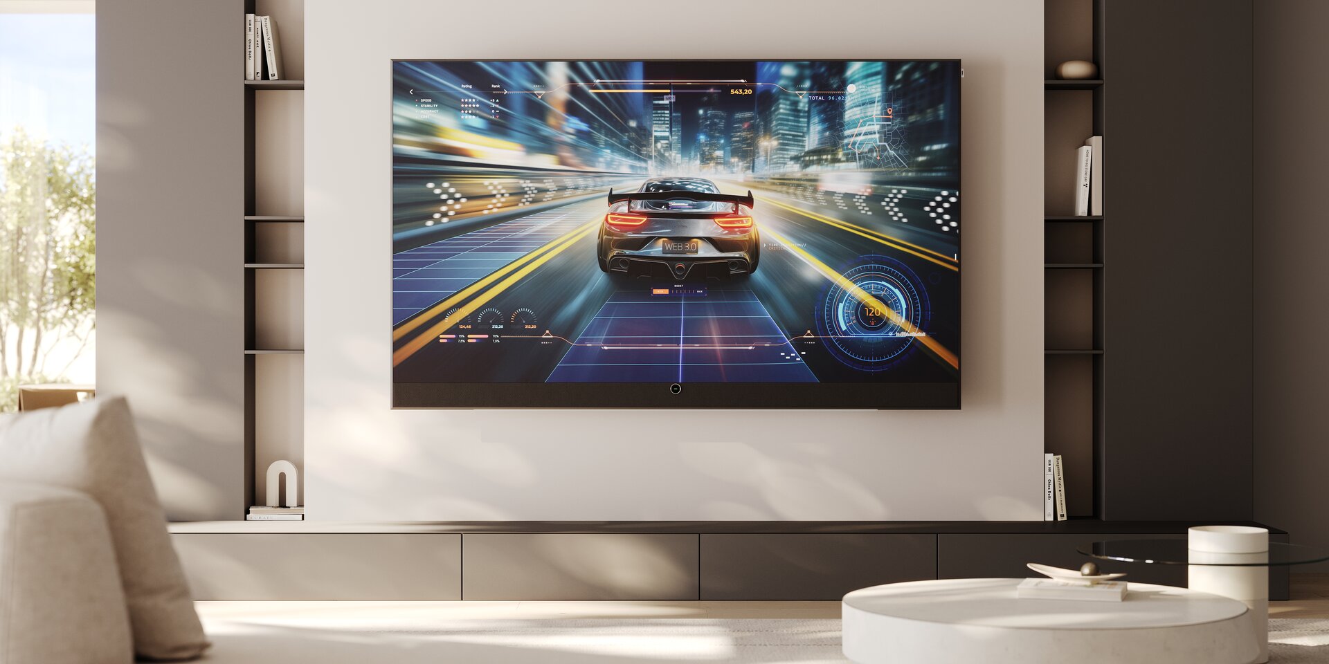 Loewe stellar Flexible Anschlüsse mit HDMI 2.1 und  144 Hz VRR für Gaming.