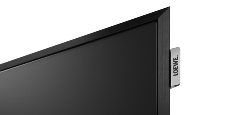 Loewe stellar 97 dr+ black OLED TV Rahmen mit Loewe Logo