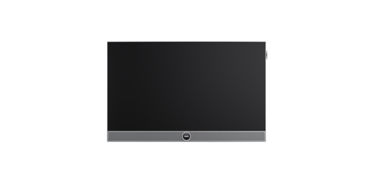 Loewe Vega 32 Smart TV front view with full screen – compact premium TV with 4K UHD, Dolby Vision IQ, AirPlay, and integrated soundbar