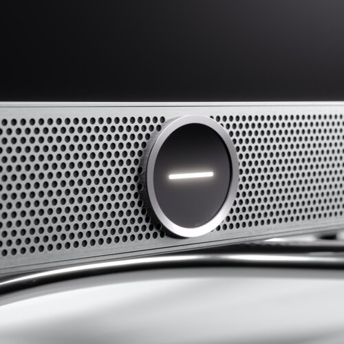Loewe vega 43 Smart TV detailed shot Loewe eye – compact premium television with 4K UHD, Dolby Vision IQ and integrated soundbar