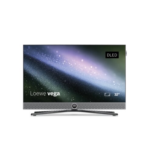 Loewe vega 32 Smart TV front view – compact premium television with 4K UHD, Dolby Vision IQ, AirPlay, and integrated soundbar