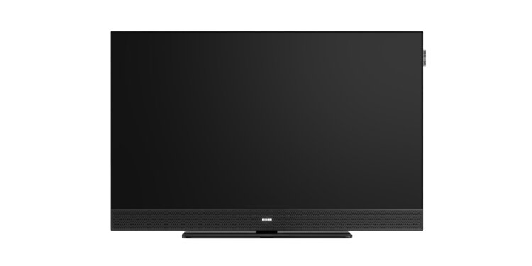 We. by Loewe We. SEE 32 TV LCD vue détaillée de face – téléviseur intelligent 4K UHD compact avec double canal, Dolby Vision IQ et barre de son intégrée