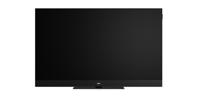 We. by Loewe We. SEE 43 LCD TV front view with full screen view – 4K UHD Smart TV with dual channel and integrated soundbar
