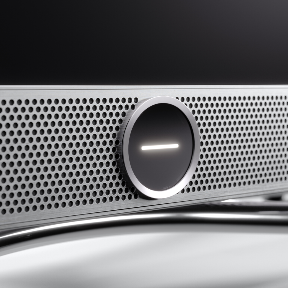 Loewe vega 43 Smart-TV Detailaufnahme Loewe eye – kompakter Premium Fernseher mit 4K UHD, Dolby Vision IQ und integrierter Soundbar